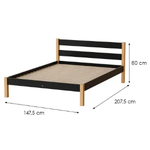 Obrazek Łóżko Inka 140 Czarny/Dąb Naturalny