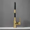 Obrazek Bateria zlewozmywakowa elastyczna Salsa czarna/złoty szczotkowany