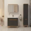 Obrazek SZAFKA WISZĄCA LUSTRZANA 60 OVO LAVA MAT