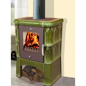 Obrazek Piec stalowo-kaflowy Picollo II grassgreen 6 kW