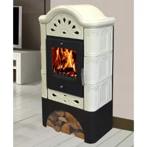 Obrazek Piec stalowo-kaflowy Bergento II drab 6 kW
