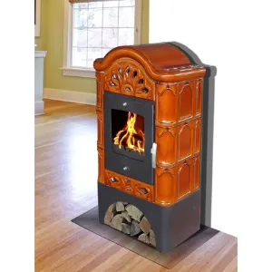 Obrazek Piec stalowo-kaflowy Bergento II goldbrown 6 kW