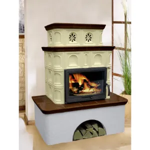 Obrazek Piec stalowo-kaflowy Salzburg creme/coffebrown 9 kW