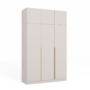 Szafa Sensory 150 cm 3D z nadstawką kaszmir złote uchwyty