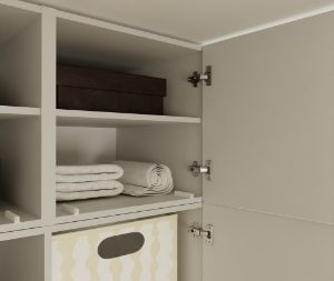 Obrazek Szafa Sensory 150 cm 3D z nadstawką kaszmir czarne uchwyty