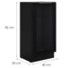Obrazek Szafka kuchenna - witryna czarny/czarny 40DW 1F BB