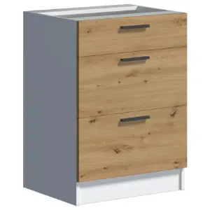 Obrazek Szafka kuchenna Economic D60 3SZ biały/artisan