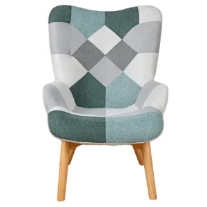 Obrazek Fotel Maddie miętowy patchwork