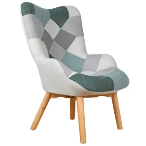 Obrazek Fotel Maddie miętowy patchwork