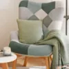 Obrazek Fotel Maddie miętowy patchwork