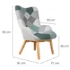 Obrazek Fotel Maddie miętowy patchwork