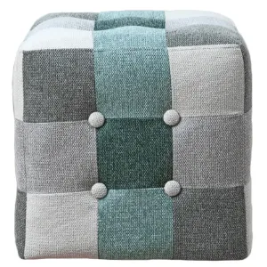 Pufa Maddie miętowy patchwork